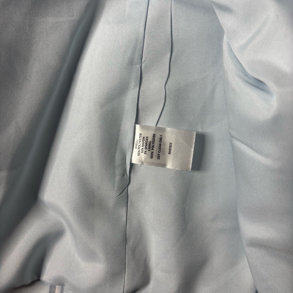 Halogen Plaid Single Button Blazer Skywriting Blu… - image 5